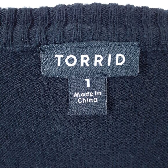 Torrid Womens Sweater Sz 1 Sequin Heart 75A - Picture 6 of 8